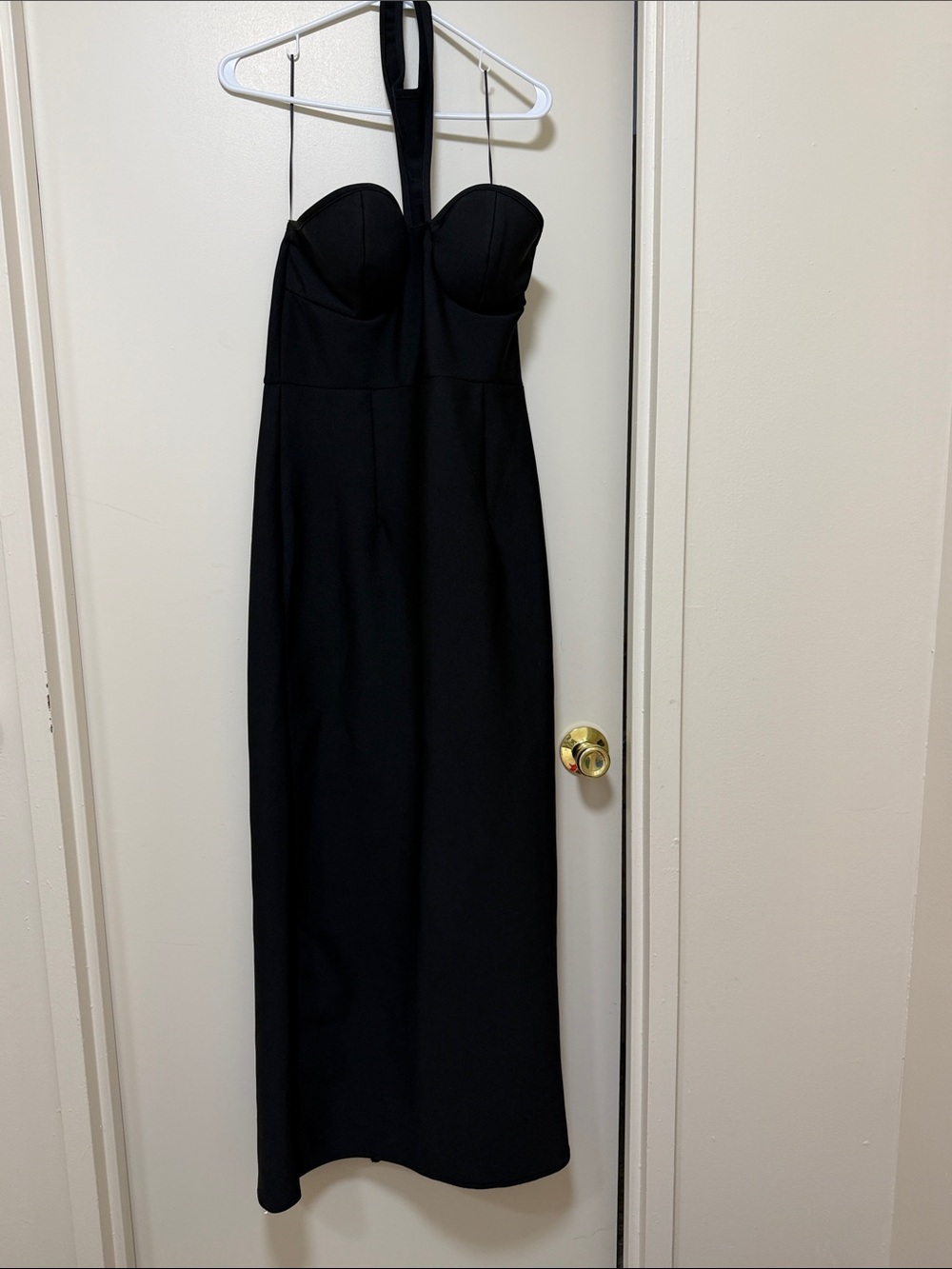 Black Cutout Halter Evening Gown - Picture 2 of 6